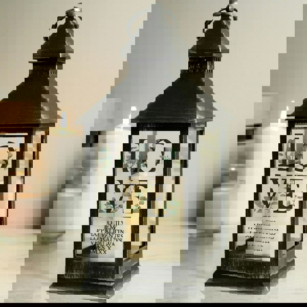 Personalised Memento Company Personalised LOVE Wedding Black LED Lantern