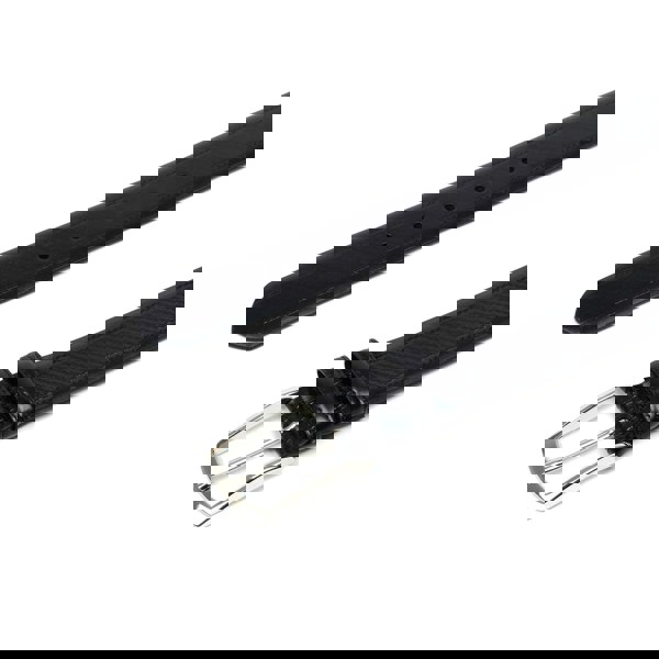 Embassy London Oscar - Black - Men's black stitched leather belt with classic buckle