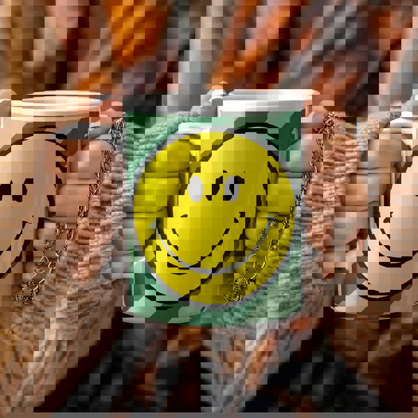 Helter Skelter Tilted Stripe Smiley Mug in Apple Sours - Love Frankie