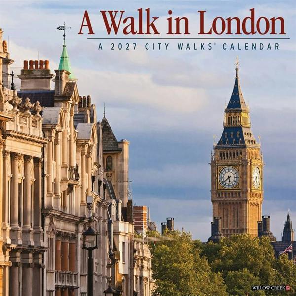 London A Walk In London Calendar 2027, Wall Calendars, Month To View, Travel, Gift
