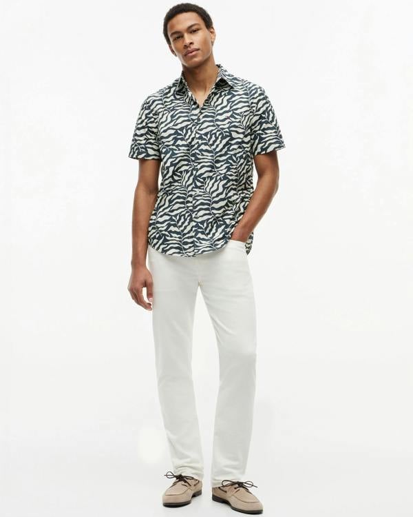 Tommy Hilfiger Papertouch Palm Mens Short Sleeve Shirt - Black/Allover