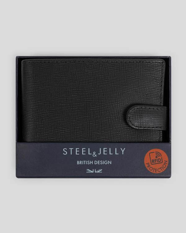 Steel & Jelly Findon - Saffiano Leather Wallet With Popper Fastening