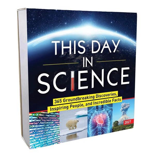 Sourcebooks This Day In Science Desk Calendar 2027, Desk Calendars, Day To View, Natural World, Gift