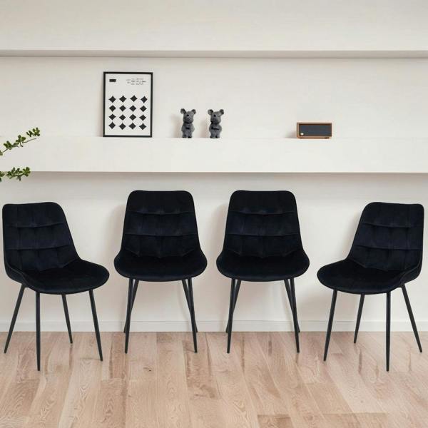 Outdoor Living Seattle Dining Table with 4 Erica Velvet Chairs