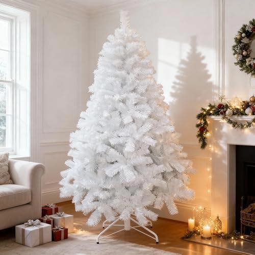 4ft to 12ft White Artificial Alaskan Pine Christmas Tree with Metal Stand image 5