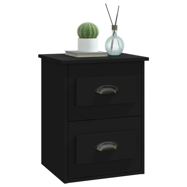 Berkfield Wall-mounted Bedside Cabinets 2 pcs Black 41.5x36x53cm