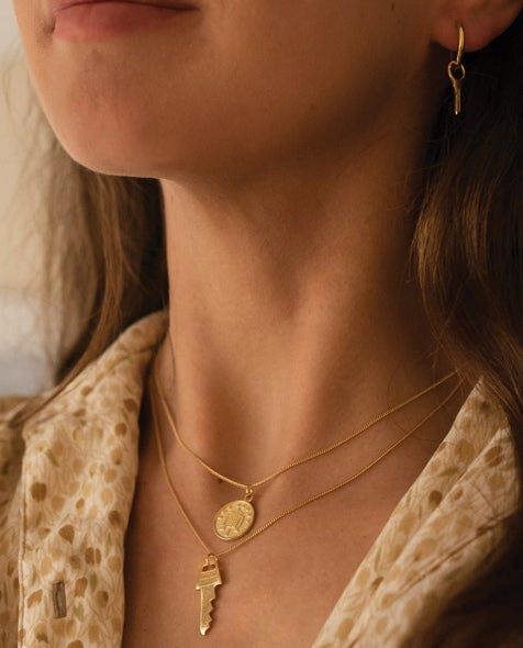 Chunky 18K Gold Lucky Penny Coin Medallion Necklace - Necklaces - Elk & Bloom