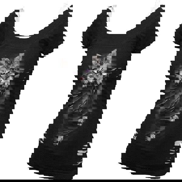 BRIGHT EYES - 2in1 White Ripped Top Black - Spiral USA