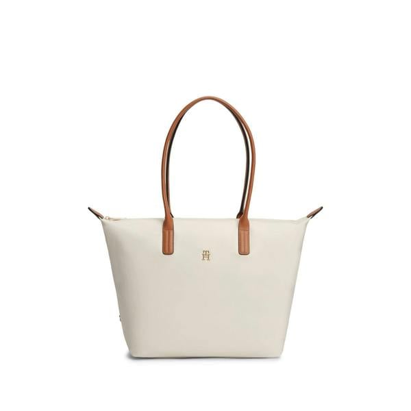 Tommy Hilfiger Popette Monogram Nylon Tote Bag - Soft Cream - 