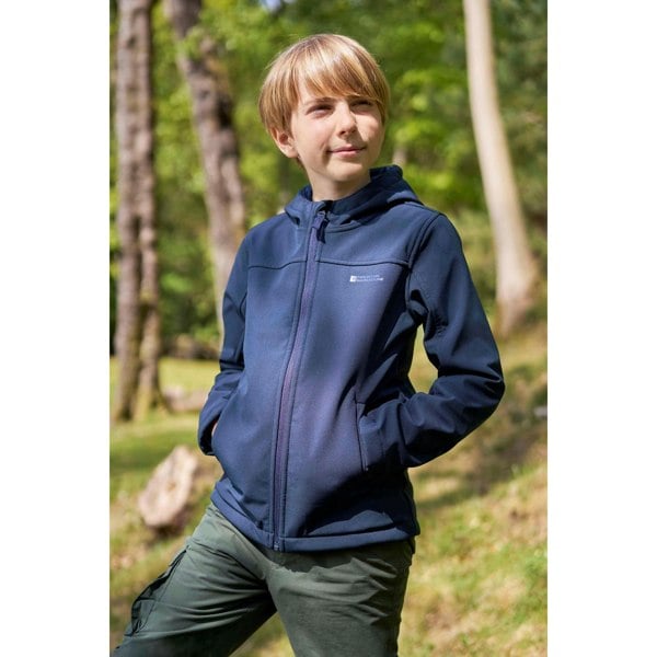 Mountain Warehouse Kids Arctic Borg Lined Soft Shell Jacket - Dark Blue