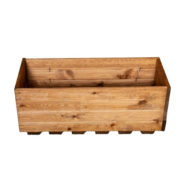 Samuel Alexander Hand Made 78cm x 32cm x 30cm Rustic Wooden Open top Garden Trough Flower Bed Planter