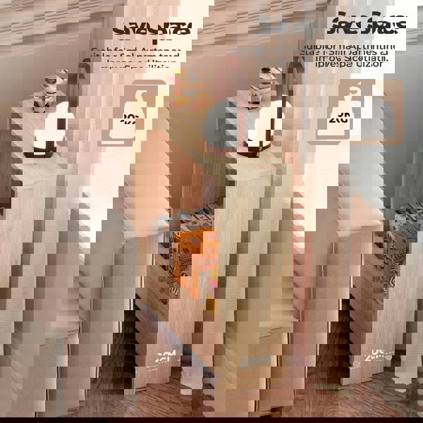 Levede Slim Side Table Storage Small Space Sofa End Table Bedside Living Room