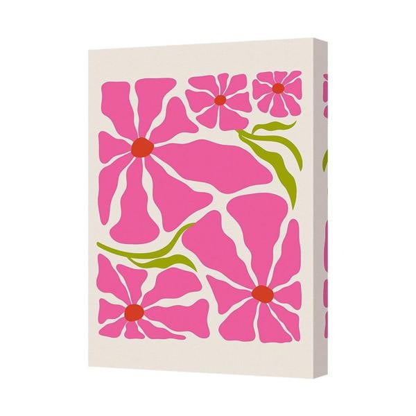 Benjamin Tate Design Vibrant Pink Floral Canvas Wall Art Print 6023 For Living Room Decor