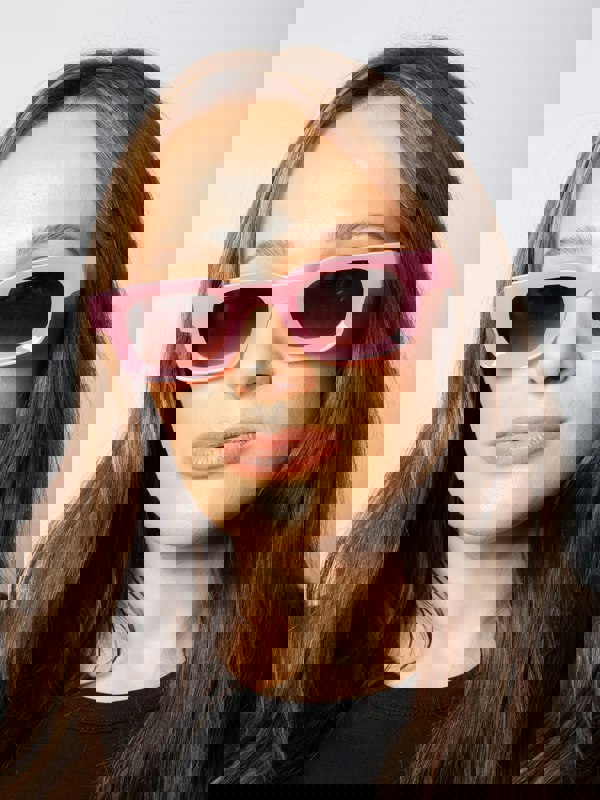 SVNX Chunky Square Frame Sunglasses in Pink