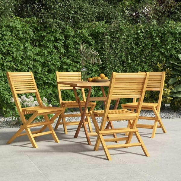 Berkfield Folding Garden Chairs 4 pcs 47x62x90 cm Solid Wood Teak