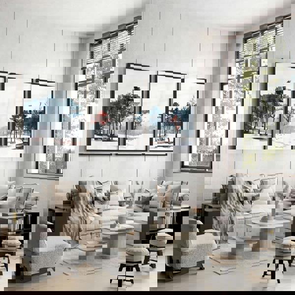 Blue Wall Art For Living Room | Set of 3 wall art prints