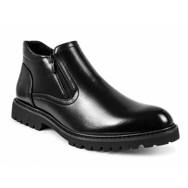 Dolcetto Men's Vegan Leather Side-Zip Casual Ankle Boots