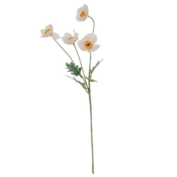 Wyld Haus Set of 3 Artificial Flowers Cream Papaver Poppy Sprays