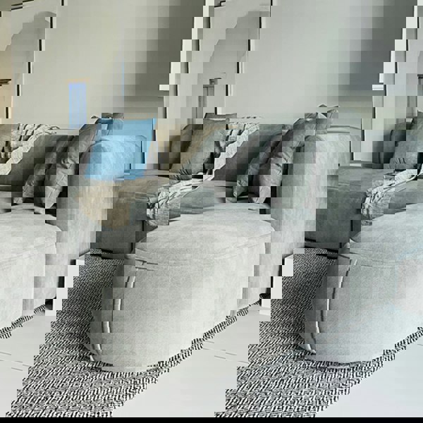 Isolde Three Seater Corner, Four Seater Corner Sofa, Grey Velvet-Rit Concept-Rit Concept