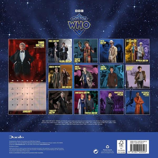 Doctor Who Classic Calendar 2027, Wall Calendars, Month To View, Entertainment, Gift