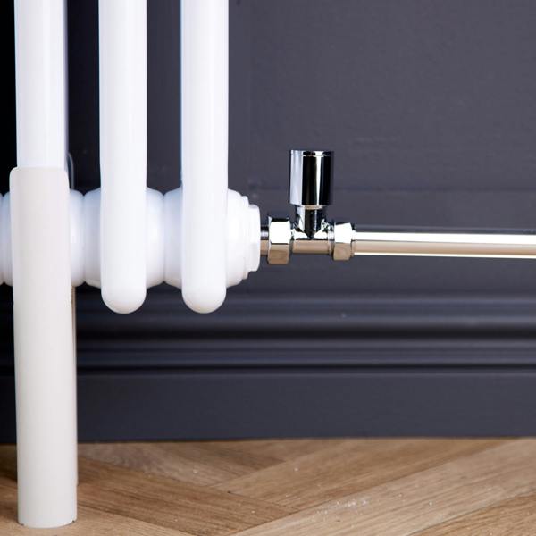 Flode Straight Round Manual Radiator Valve Pack | 15mm x 1/2″ | Chrome