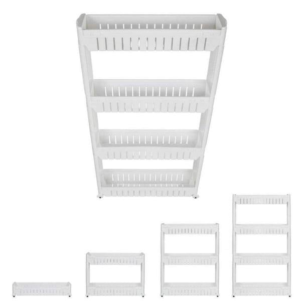 HYGRAD BUILT TO SURVIVE HYGRAD® Slide Out Storage Tower Folding 3/4 Tier Rolling Castor Kitchen Bathroom Trolley Rack UK (White, 4 Tier)