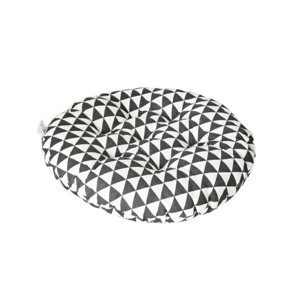 Anyhouz Anypillow Black and White Round Geometric Seat Cushion