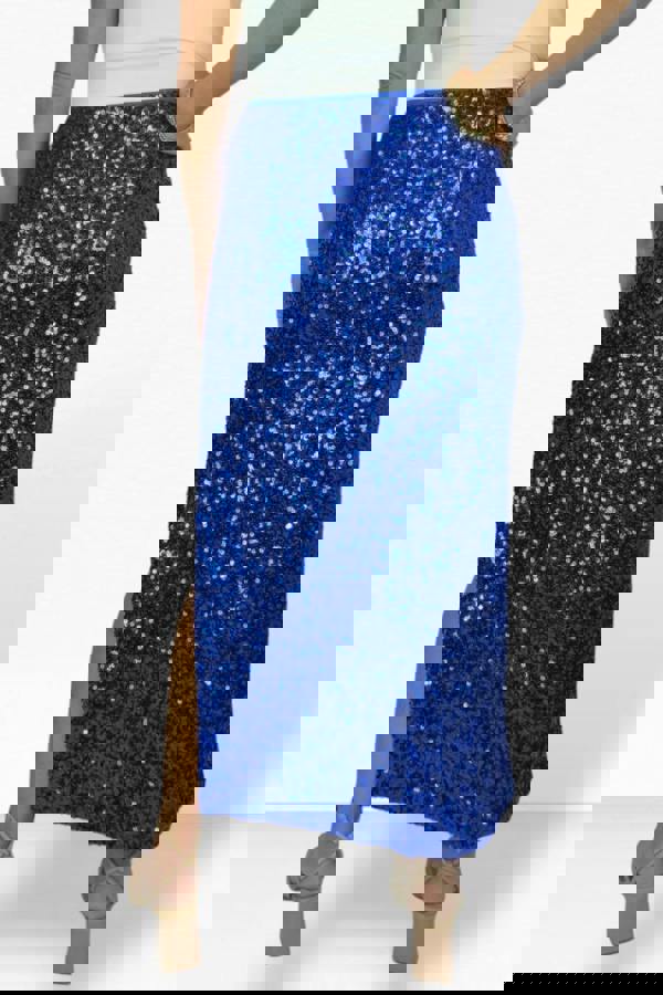 Paulo Due Women's Sequin Maxi Skirt with Side Slit