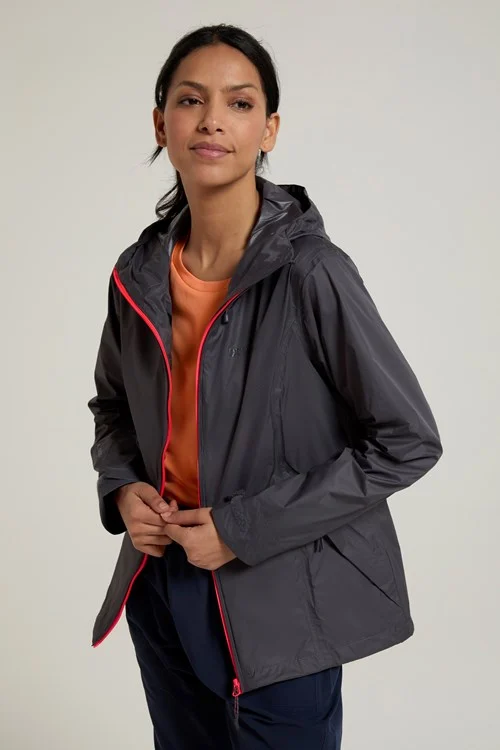 Mountain Warehouse Womens/Ladies Swerve Packaway Waterproof Jacket - Charcoal