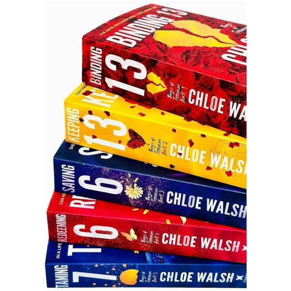 Boys of Tommen 5 Book Set By Chloe Walsh Binding 13, Keeping 13, Saving 6, Redeeming 6 & Taming 7