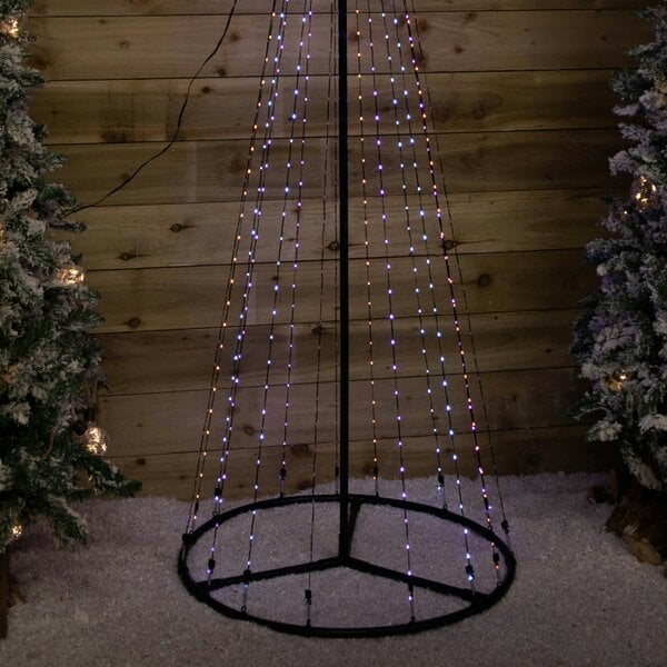 Samuel Alexander 2.1m Light up Christmas Pyramid Cone Tree with 580 Multi-Action Rainbow LEDs