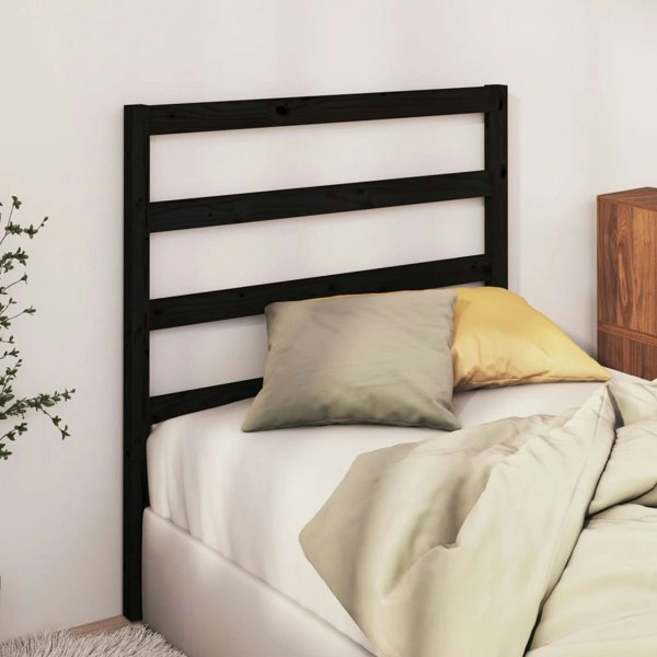 Berkfield Bed Headboard Black 95x4x100 cm Solid Wood Pine
