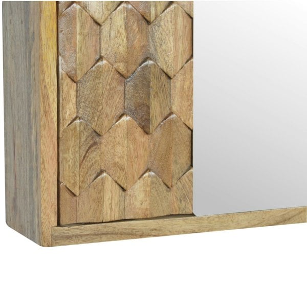 Artisan Furniture Pineapple Carved Mirror Cabinet