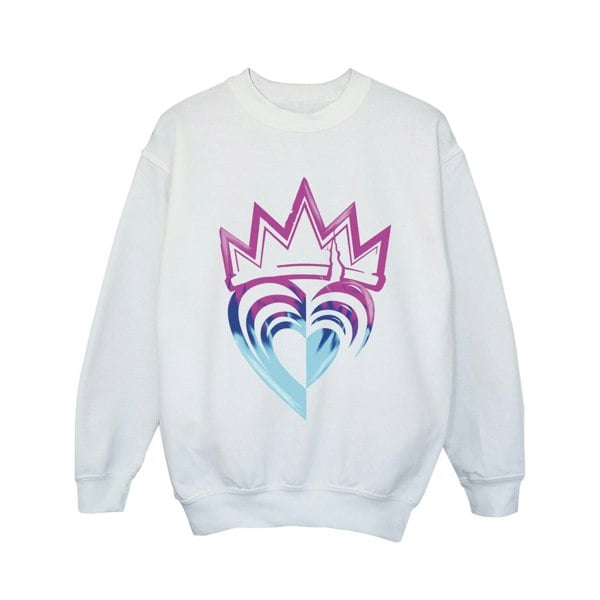 Disney Girls Descendants Pink Crown Sweatshirt - White