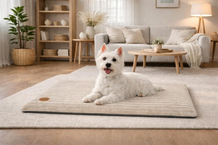 Snug and Cosy Pets Alaska Memory Foam Faux Fur Dog Pet Mat - Orthopaedic Support & British Design