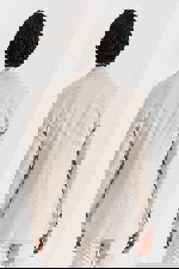 Paul Andrew Regent - Men's Cream 3 Piece Checked Tailored Fit Suit