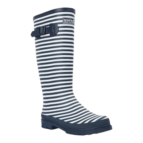 Regatta Womens/Ladies Fairweather III Contrast Striped Wellington Boots - Navy/White