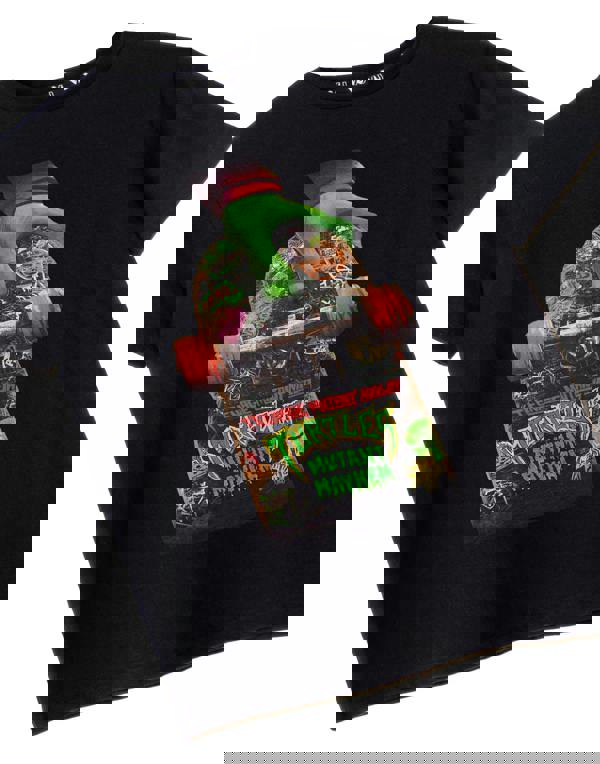 Teenage Mutant Ninja Turtles Boys Black Mutant Mayhem Skateboard Short Sleeved T-Shirt