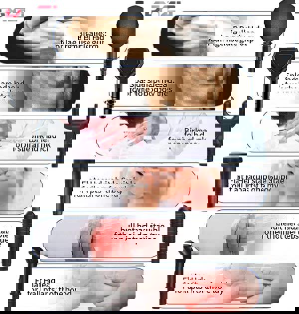 Dyzi Handheld Massage Gun, Percussion Deep Tissue Muscle Body Massager 6 Heads by Dyzi