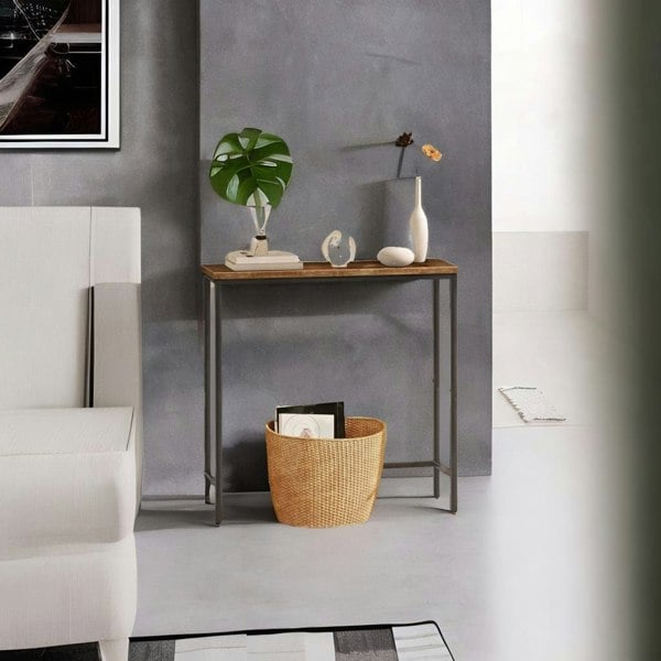 Modcraft Slim Console Table Metal Frame Display Table for Hallway Small Spaces