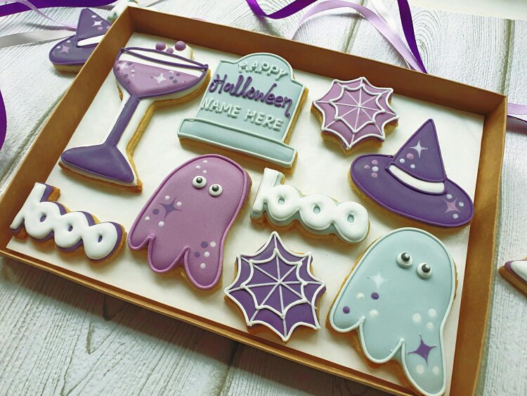 The Cookie Collaboration Personalised 'Boos n' Brews' Halloween Cookie LETTERBOX GIFT
