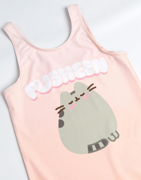 Vanilla Underground Pusheen Girls Multicoloured Bubble Font 1 Piece Swimming Costume