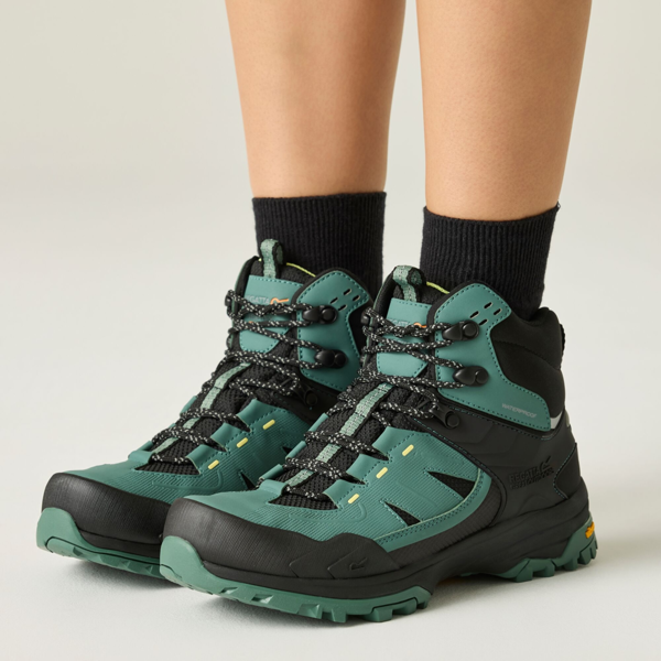 Regatta Womens Regen Walking Boots - Spruce Green/Canary Yellow