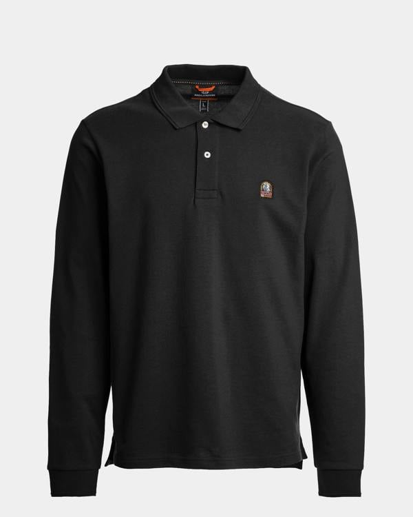 Parajumpers Kerrobert Mens Long Sleeve Polo - Black 541
