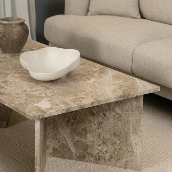 Furniture To Go Vega Rectangular Coffee Table with Brown Marble Top 140cm