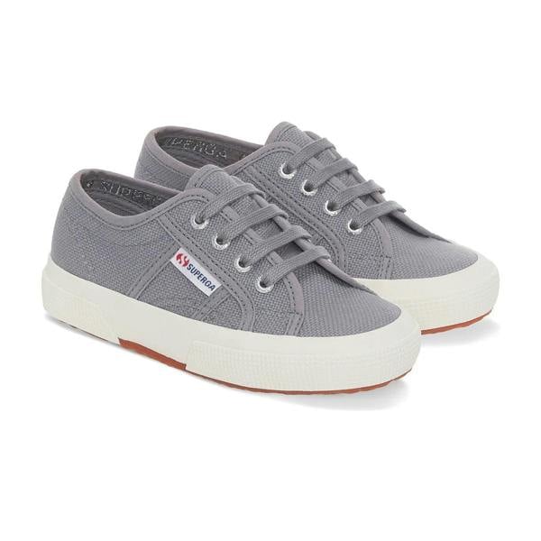 Superga Childrens/Kids 2750 Jcot Leather Trainers - Grey Bluish/Avorio