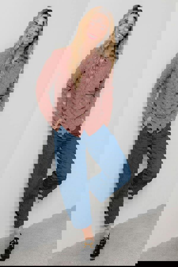 Lily & Me Patsy Textured Jacquard Shirt Antique Rose