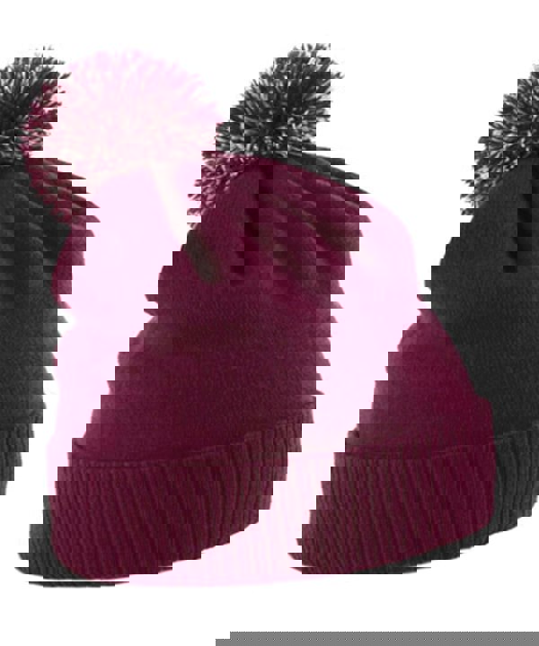Beechfield Unisex Beechfield Snowstar Rib Knit Acrylic Pom Beanie {BC450}