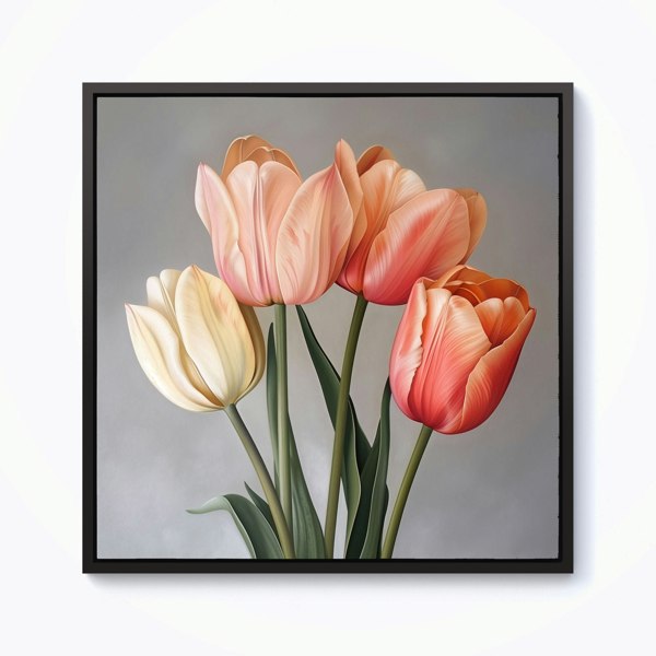 Warren Reed Spring Tulips Framed Canvas