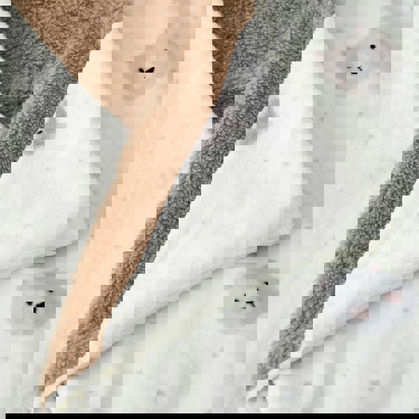 Catherine Lansfield Cosy Bear So Soft Fleece Hooded Blanket Natural